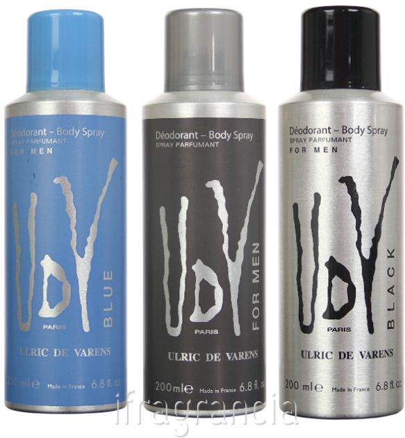 Kit 3 Desodorantes UDV For Men + UDV Black + UDV Blue 200ml - imagem 1