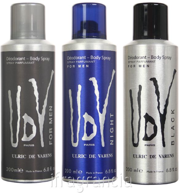 Kit 3 Desodorantes UDV For Men + UDV Night + UDV Black 200ml - imagem 1