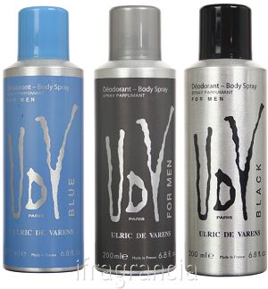 Kit 3 Desodorantes UDV For Men + UDV Black + UDV Blue 200ml